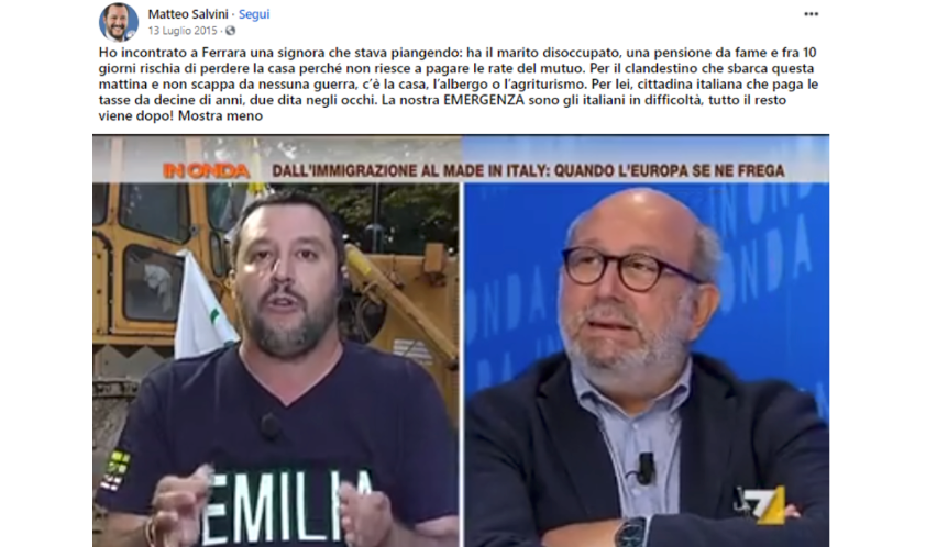 Immagine esplicativa di un post di storytelling politico Esempio della struttura di uno storytelling applicato alla politica.